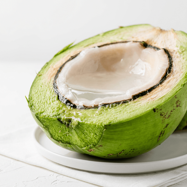 Sliced Fresh Green Coconut